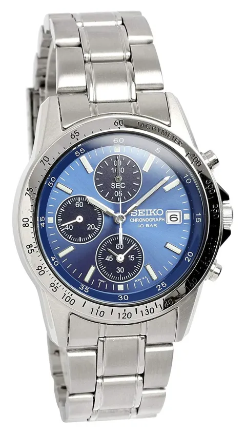 Foto 1 do relógio Seiko Spirit Cronógrafo Azul, pulseira de aço (ampliar)