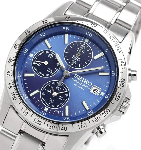 Foto 2 do relógio Seiko Spirit Cronógrafo Azul, pulseira de aço (ampliar)