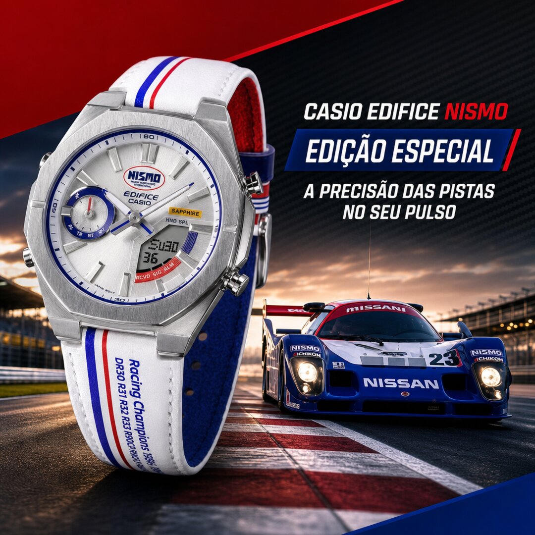 Casio Edifice NISMO Heritage Branco — destaque 3