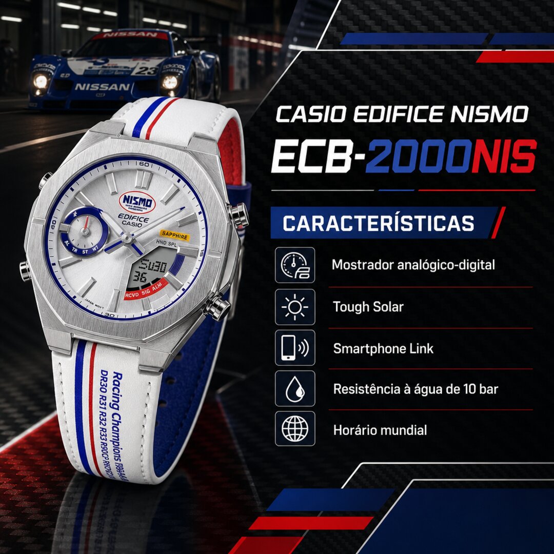 Casio Edifice NISMO Heritage Branco — destaque 4