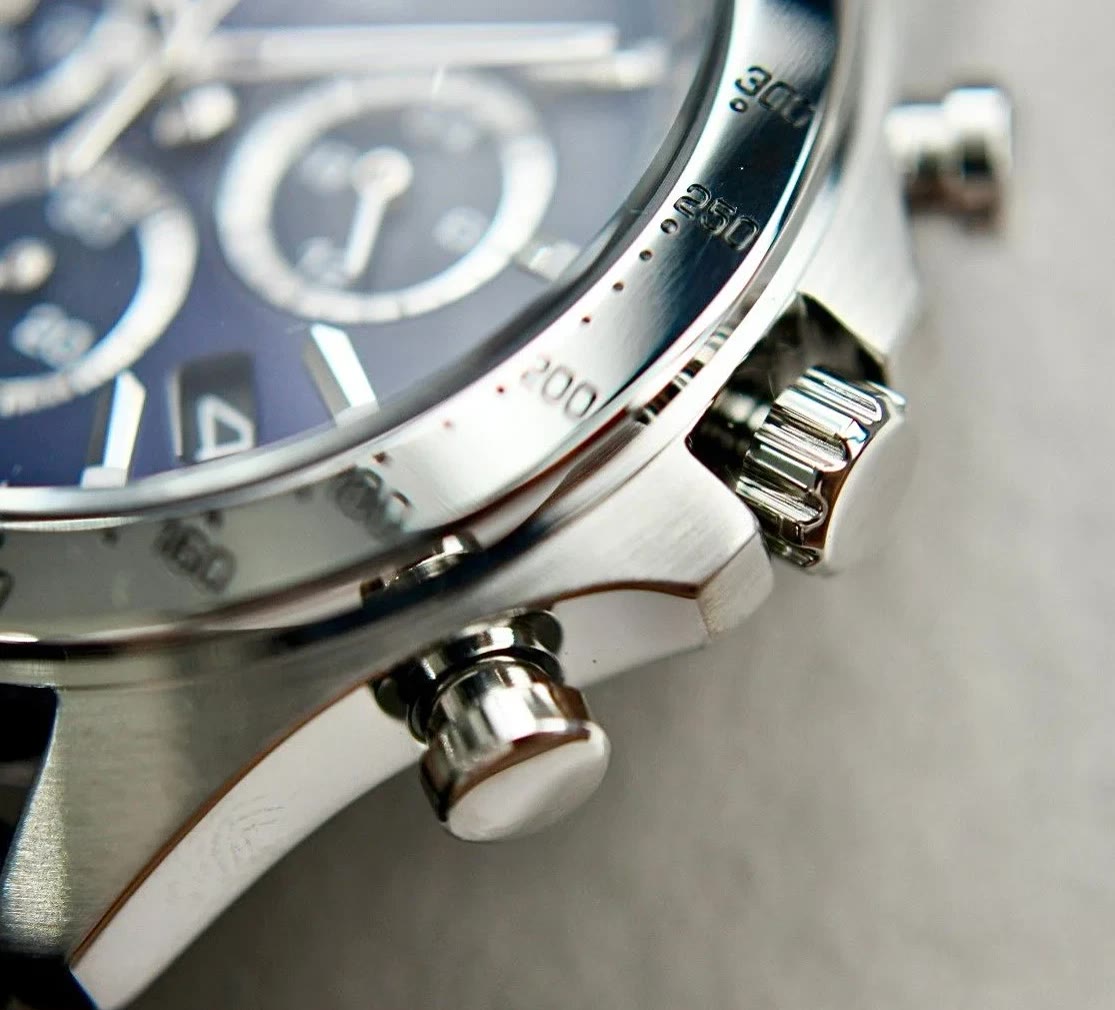 Seiko Spirit Cronógrafo Azul, pulseira de couro — foto 3 de 5