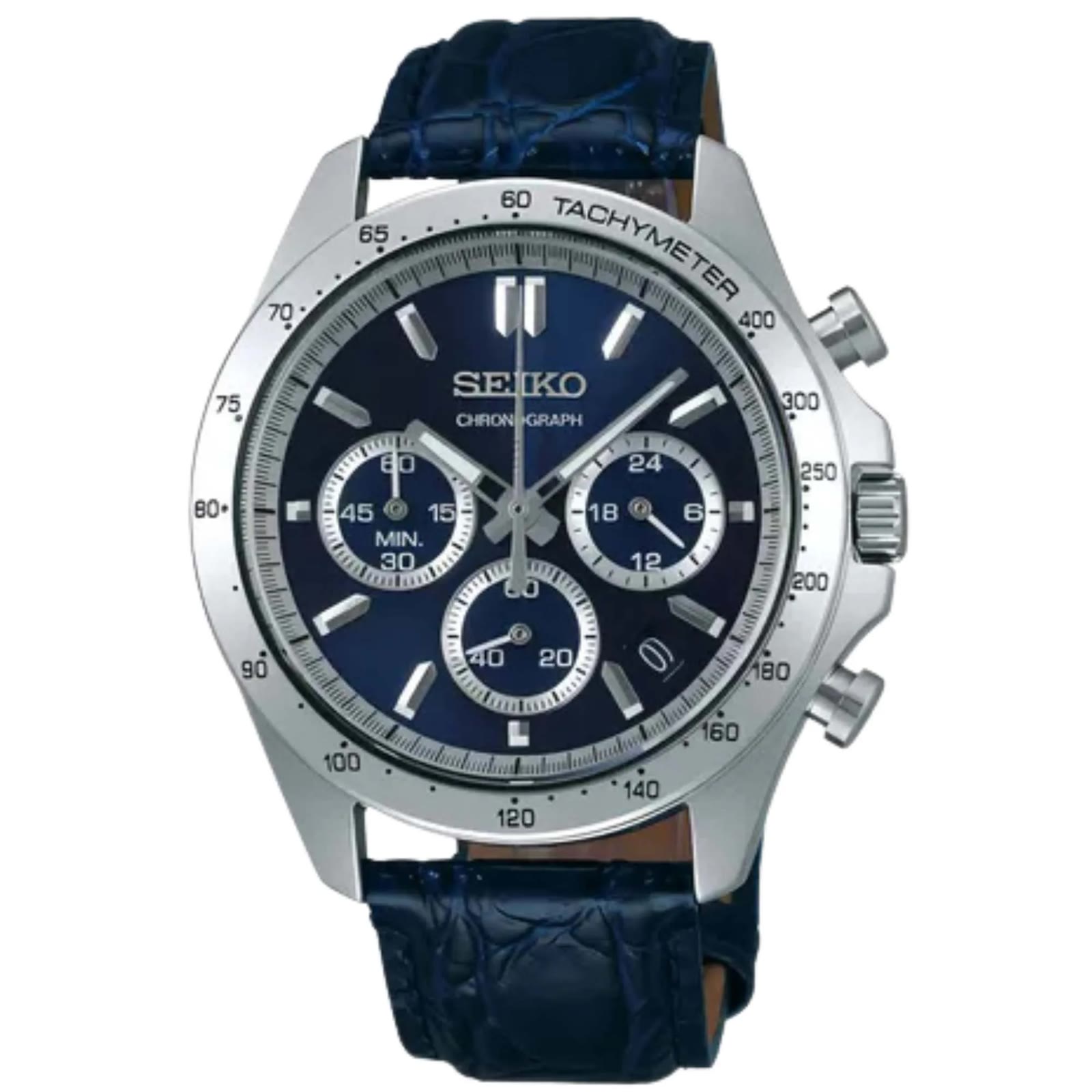 Seiko Spirit Cronógrafo Azul, pulseira de couro — foto 5 de 5