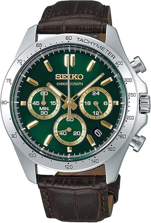 Seiko SBTR017 sunray green dial detail