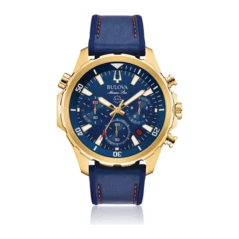 Relógio Bulova Marine Star Azul em fundo branco