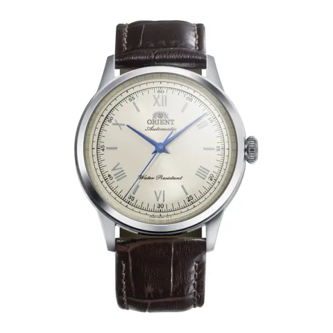 Relógio Orient Bambino 38 Champagne em fundo branco