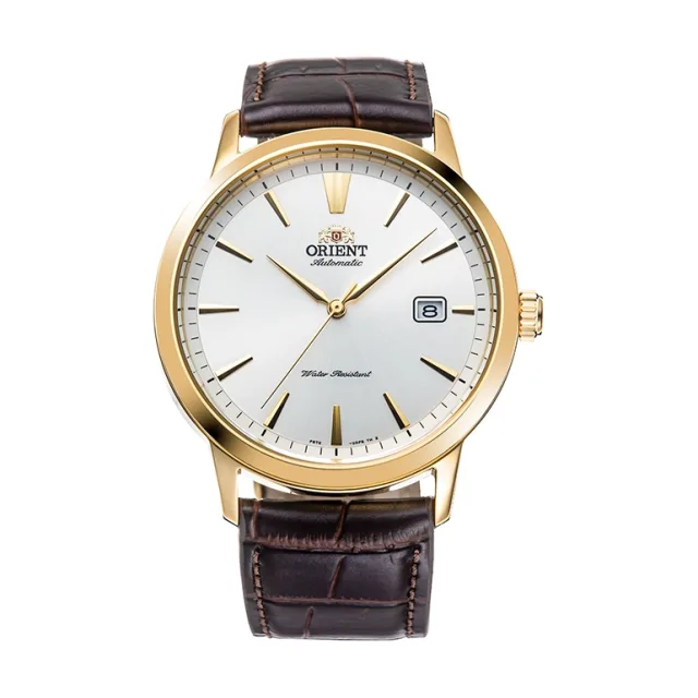 Relógio Orient Contemporary Dourado em fundo branco