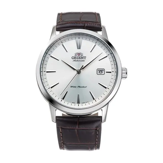 Relógio Orient Contemporary Prata em fundo branco