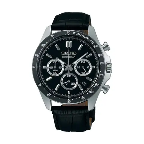 Relógio Seiko Spirit Cronógrafo Preto em fundo branco