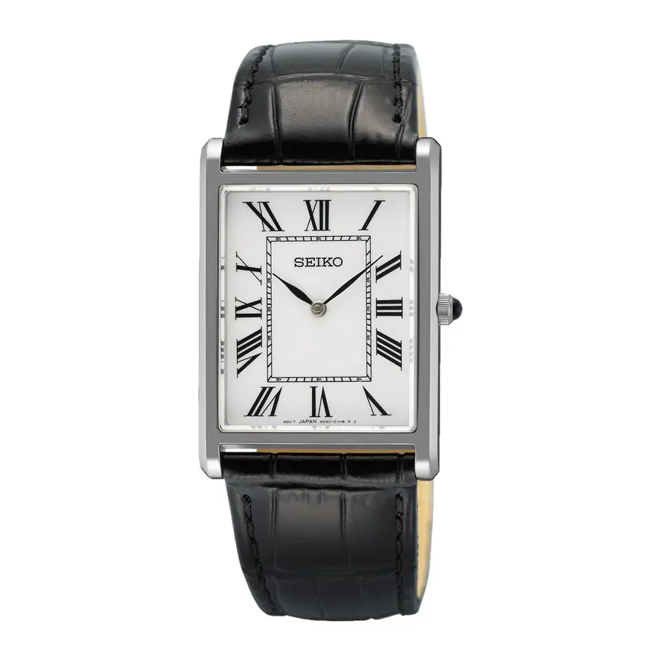 Relógio Seiko Tank Branco em fundo branco